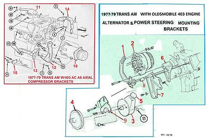 77-79 Trans Am FIrebird Olds 403 Power Steering, Alternator, & AC Bracket Diagram.jpg