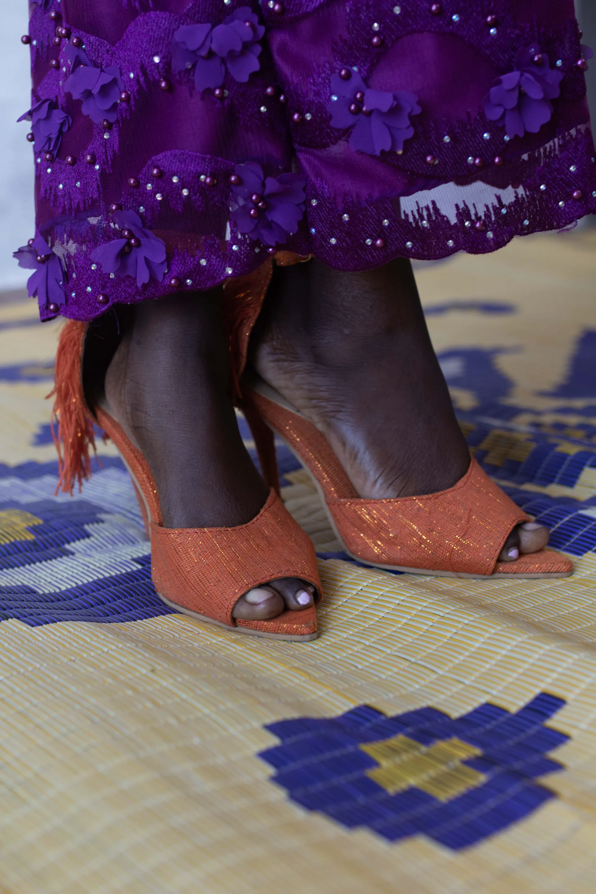 Fringe Aso Oke Heels