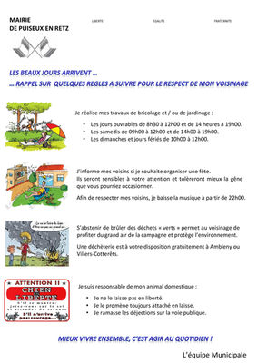 Information : Les beaux jours arrivent ....