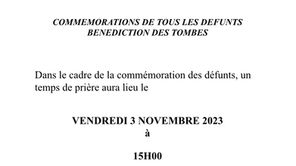 Information : Bénédiction des tombes