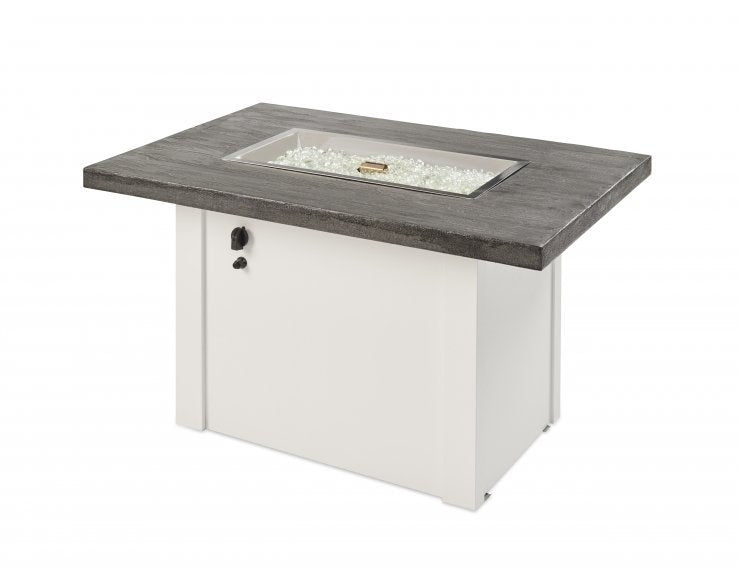 Thumbnail: STONE GREY HAVENWOOD GAS FIRE PIT TABLE WITH WHITE BASE