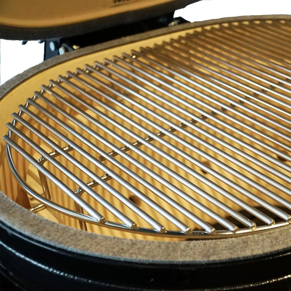Thumbnail: PRIMO OVAL LG 300 BLACK FULLY ASSEMBLED CHARCOAL GRILL ON HEAVY DUTY CART WITH S
