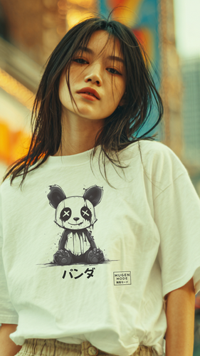 Panda パンダ Graphic Unisex Oversized T-shirt | Mugen Mode 無限モード