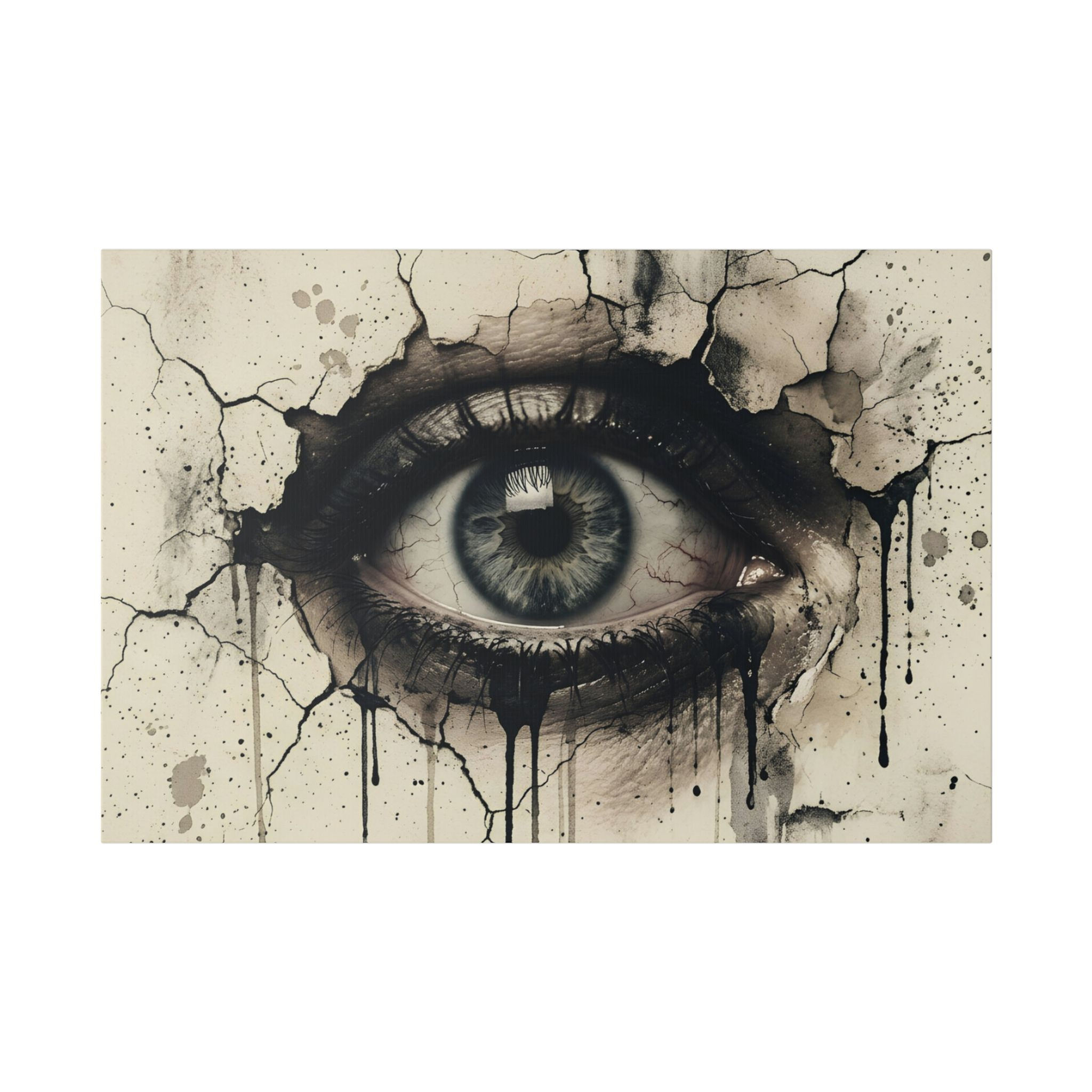 Eye of Decay Canvas Print — Moody Dripping Eye Wall Art