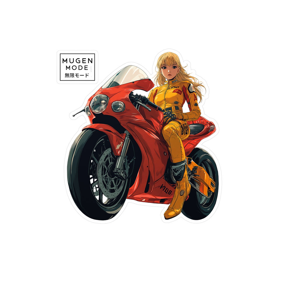 Thumbnail: Motorcycle Girl  バイク少女  Kiss-Cut Vinyl Decal 