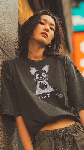 Panda パンダ Graphic Unisex Oversized T-shirt | Mugen Mode 無限モード