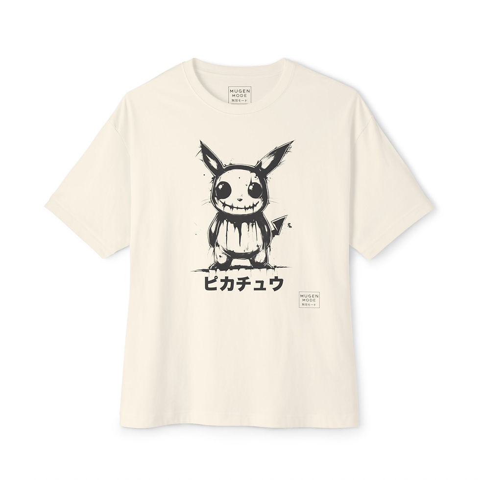Thumbnail: Emo Pika Art ピカチュウ Oversized Unisex T-Shirt
