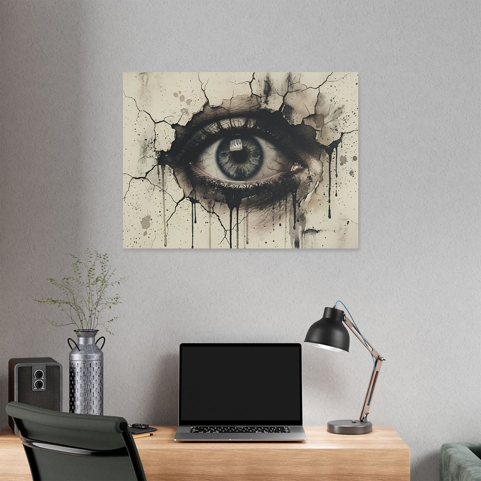 Thumbnail: Eye of Decay Canvas Print — Moody Dripping Eye Wall Art