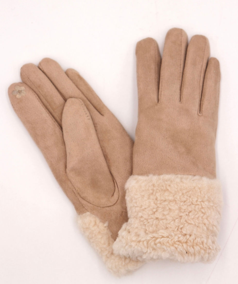 Gants avec ourlet effet mouton