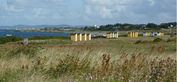 Stranden m badhytter