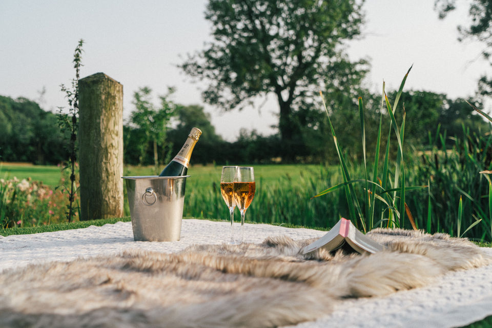 Pottery Lane Farm Champagne on the lawn