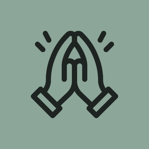 Praying hands icon: hope and faith
