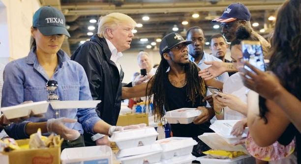 Donald Trump arrives in Texas for second visit since Hurricane Harvey