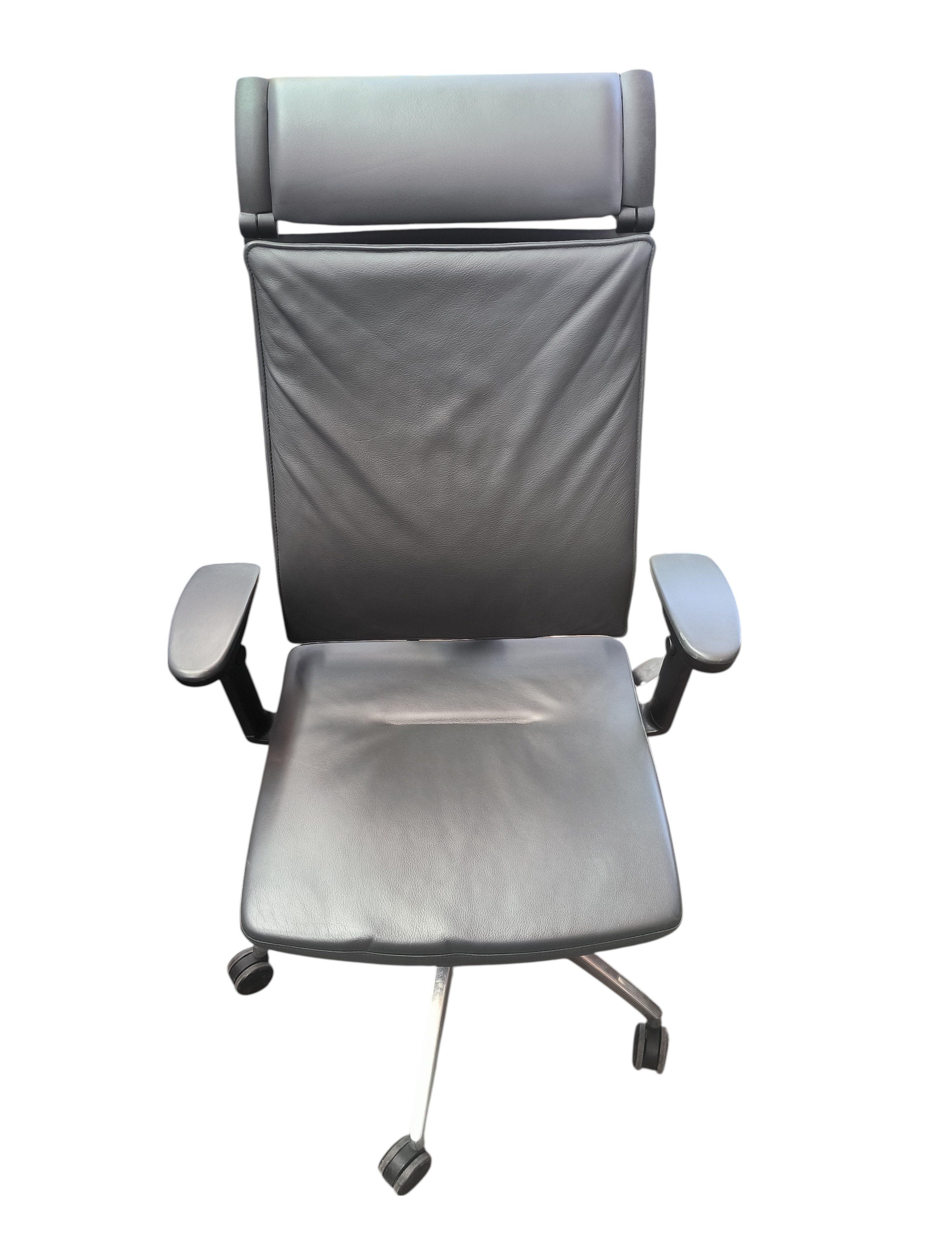 Fauteuils de direction SEDUS noir cuir (Qté : 12) FAU315B