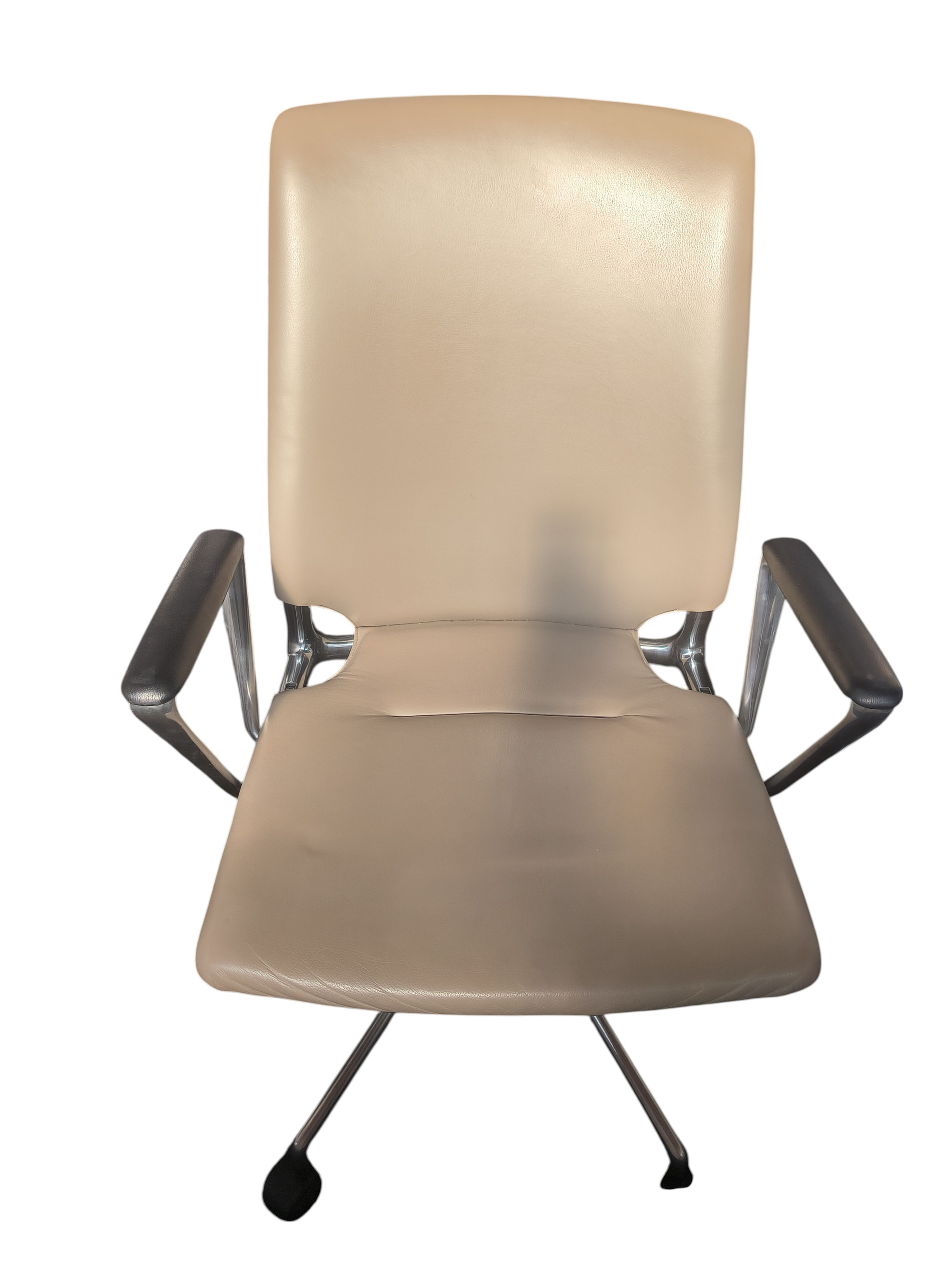 Fauteuil de bureau Vitra en cuir beige (Qté : 7) FAU320