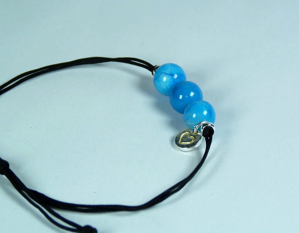 Thumbnail: Blue Fire Agate & Sterling Silver Heart Charm