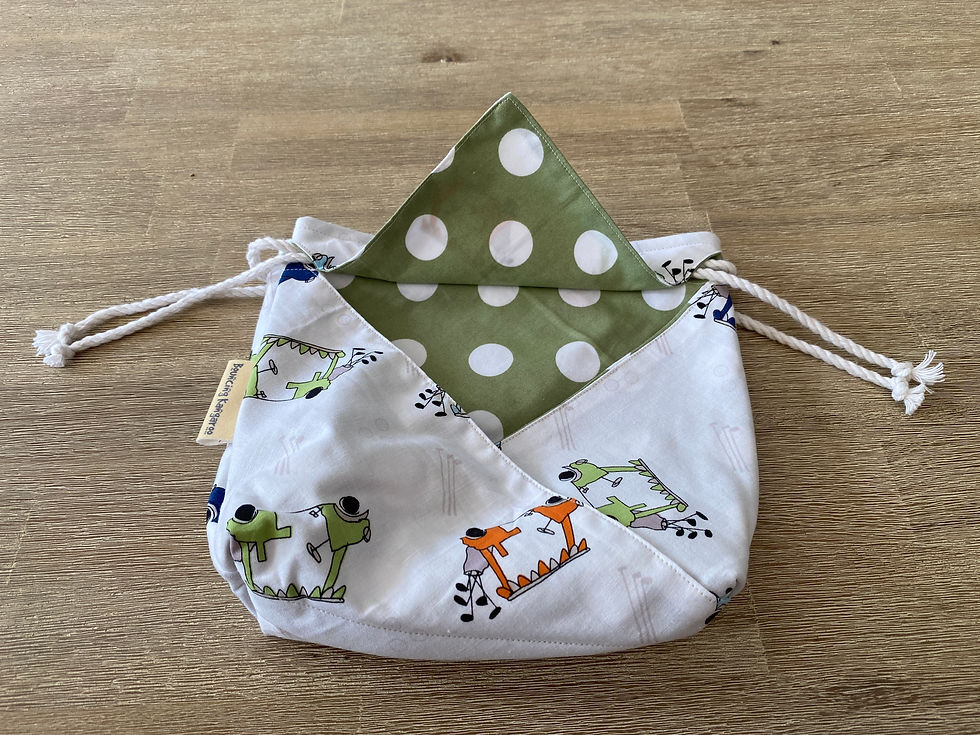 Thumbnail: Drawstring bag with colourful fabric