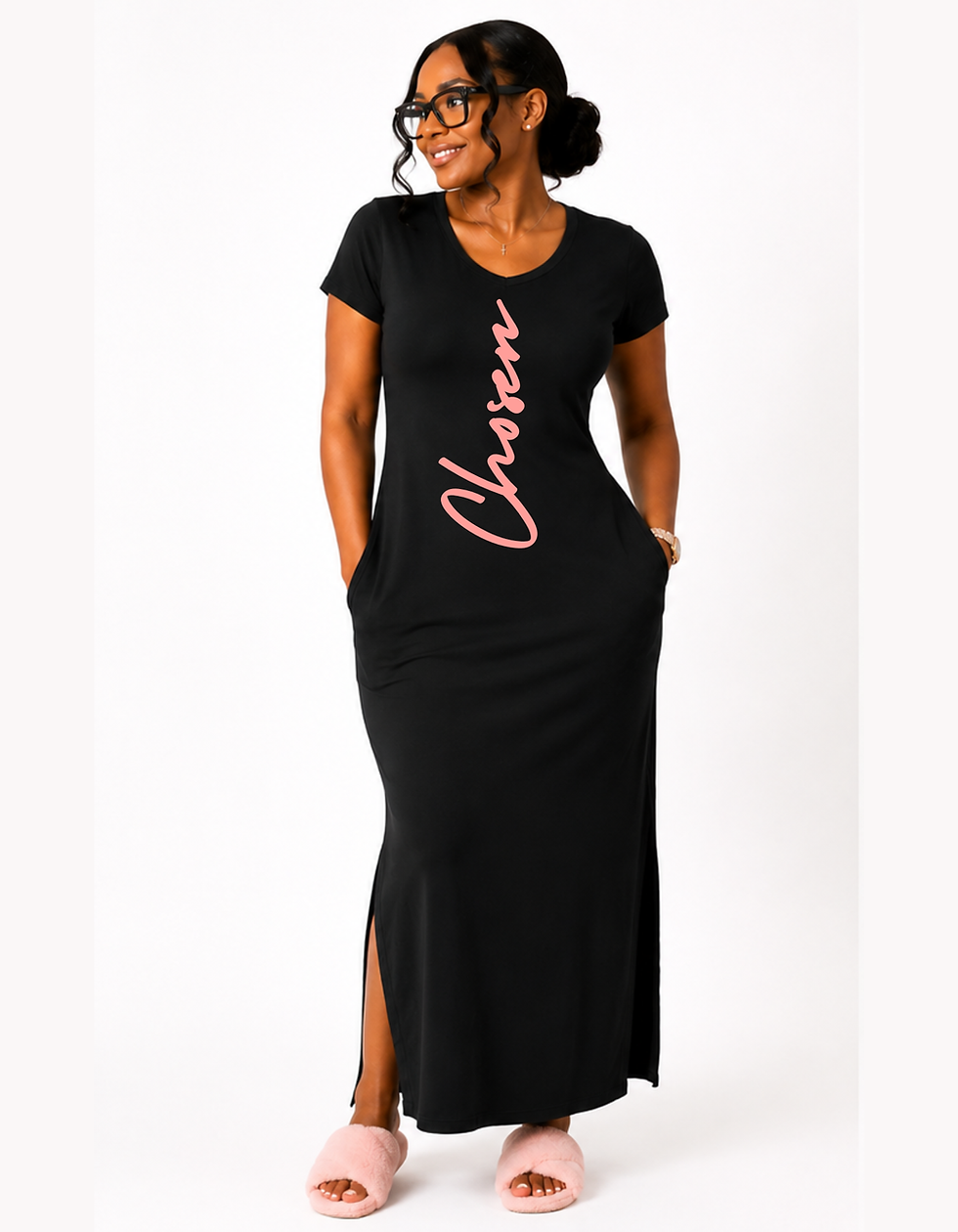 Thumbnail: CHOSEN™ Lounge Gown – Midnight Black