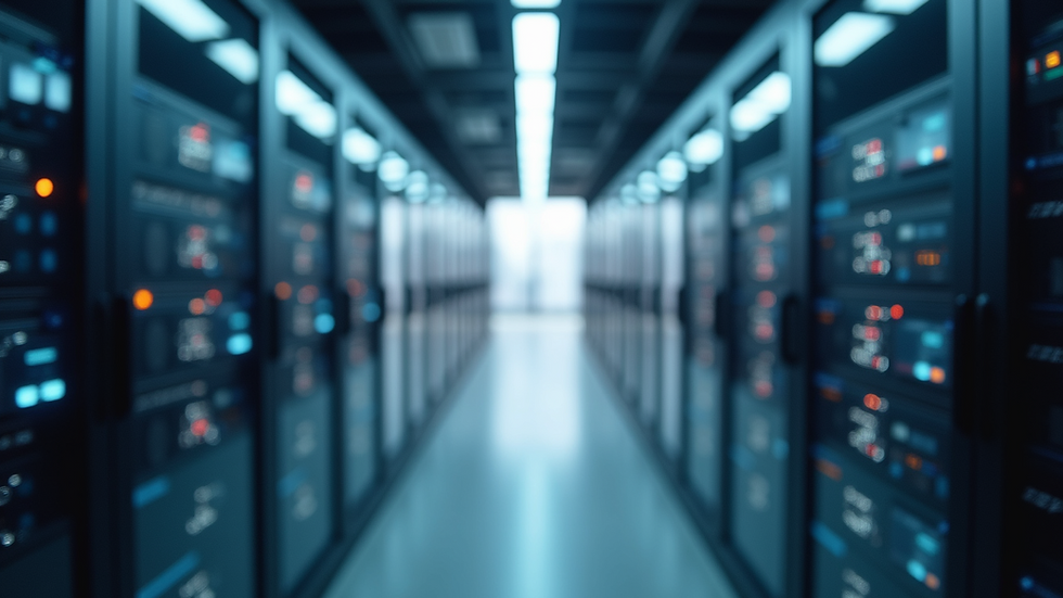 Eye-level view of a cloud server setup