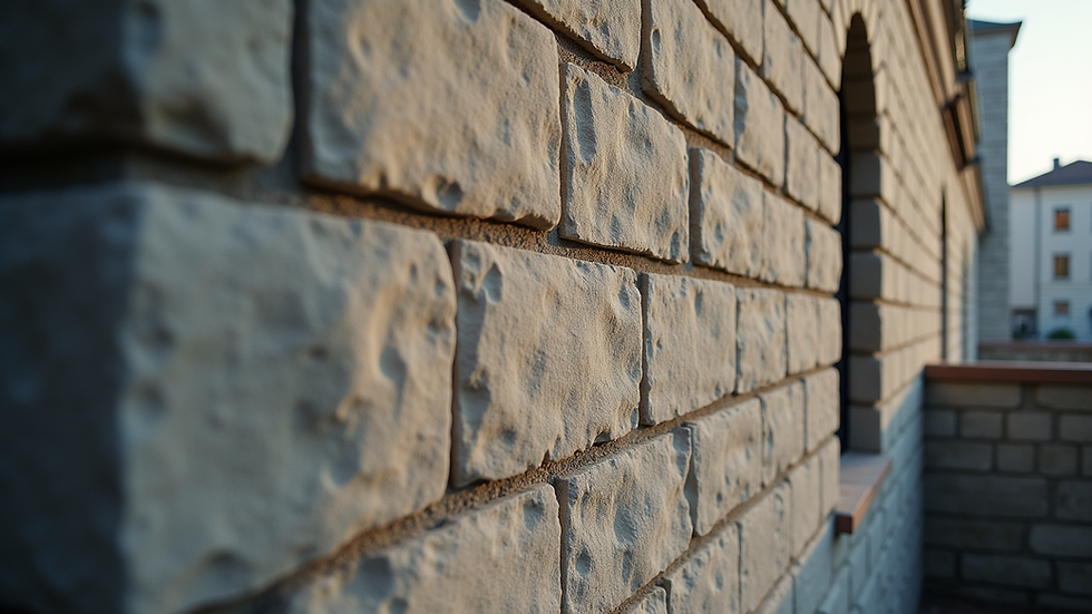 Eye-level view of a well-braced masonry wall in a residential building