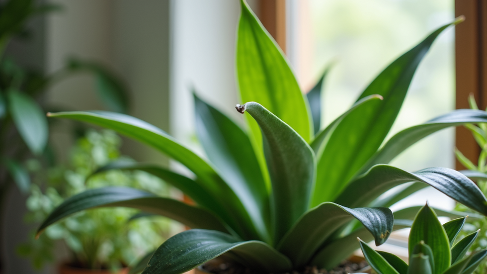 Close-up view of a peaceful indoor plant arrangement
