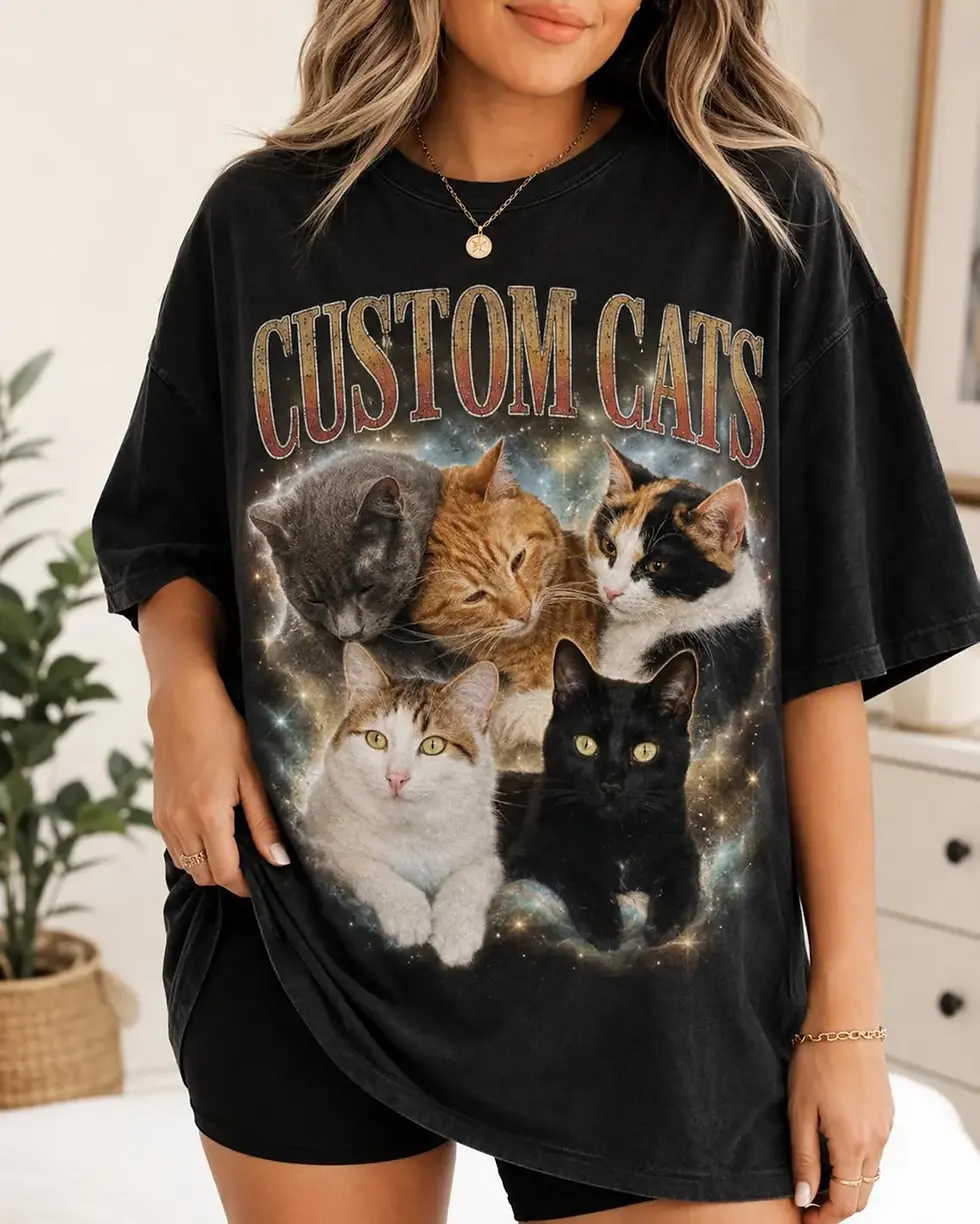 Thumbnail: Personalized Pet Portrait T-Shirt | Custom Dog or Cat Photo Shirt | Vintage Pet 