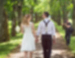 Wedding couple outdoors