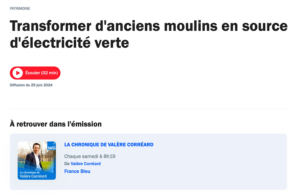 transformer moulins à eau électricité verte