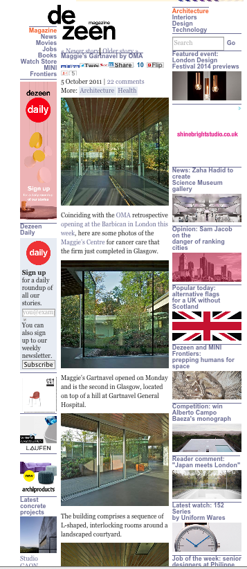 DEZEEN - REVIEW MAGGIES GARTNAVEL