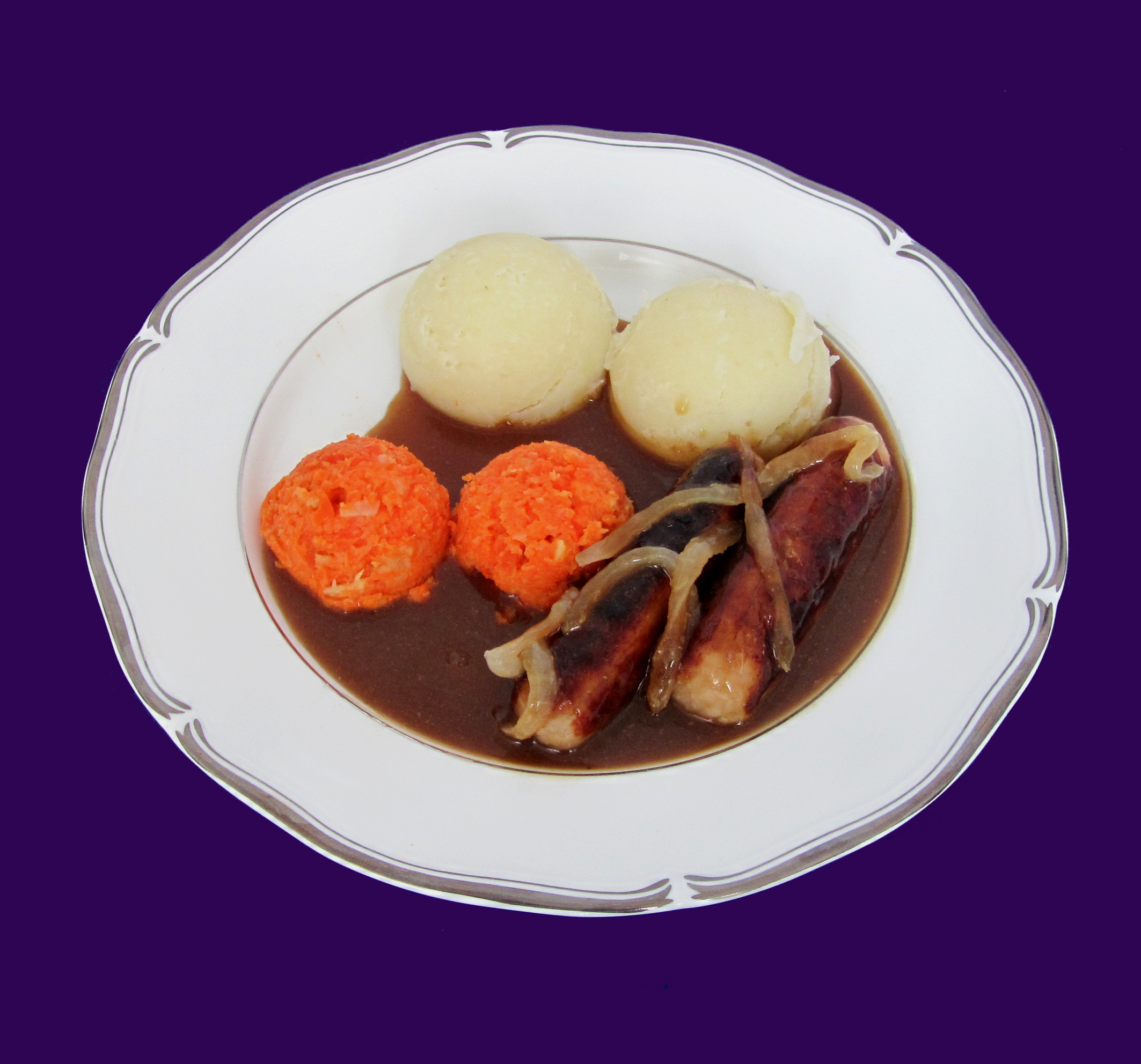 Pork Sausages in Onion Gravy