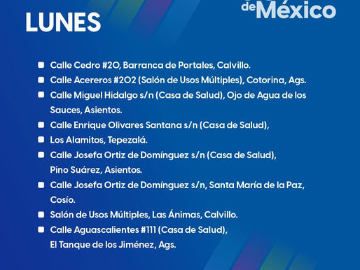 🚑 Las Caravanas de la Salud se realizarán del 22 al 26 de septiembre.