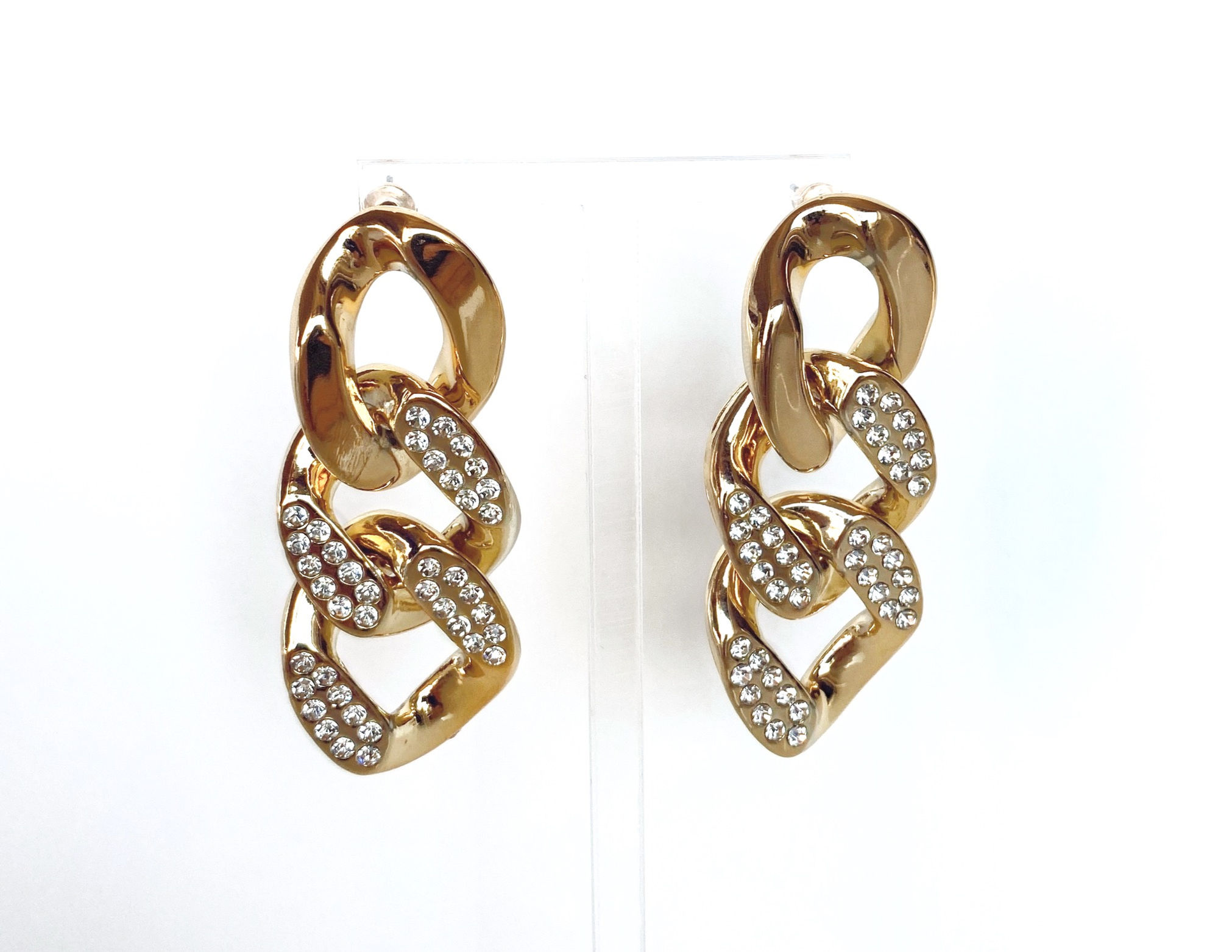 Ohrring Oldschool Kette Strass