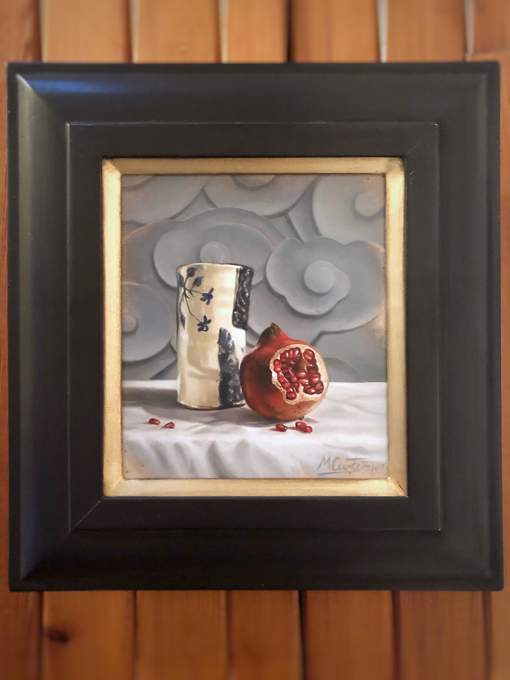 Pomegranate and Pot Still Life Painting