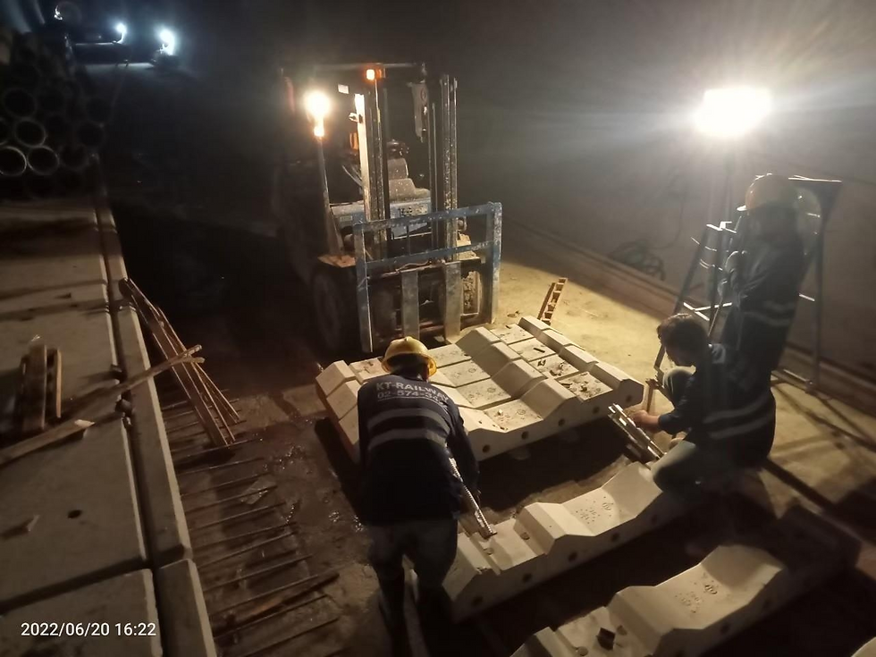 Step 1 Spread the rail sleepers.