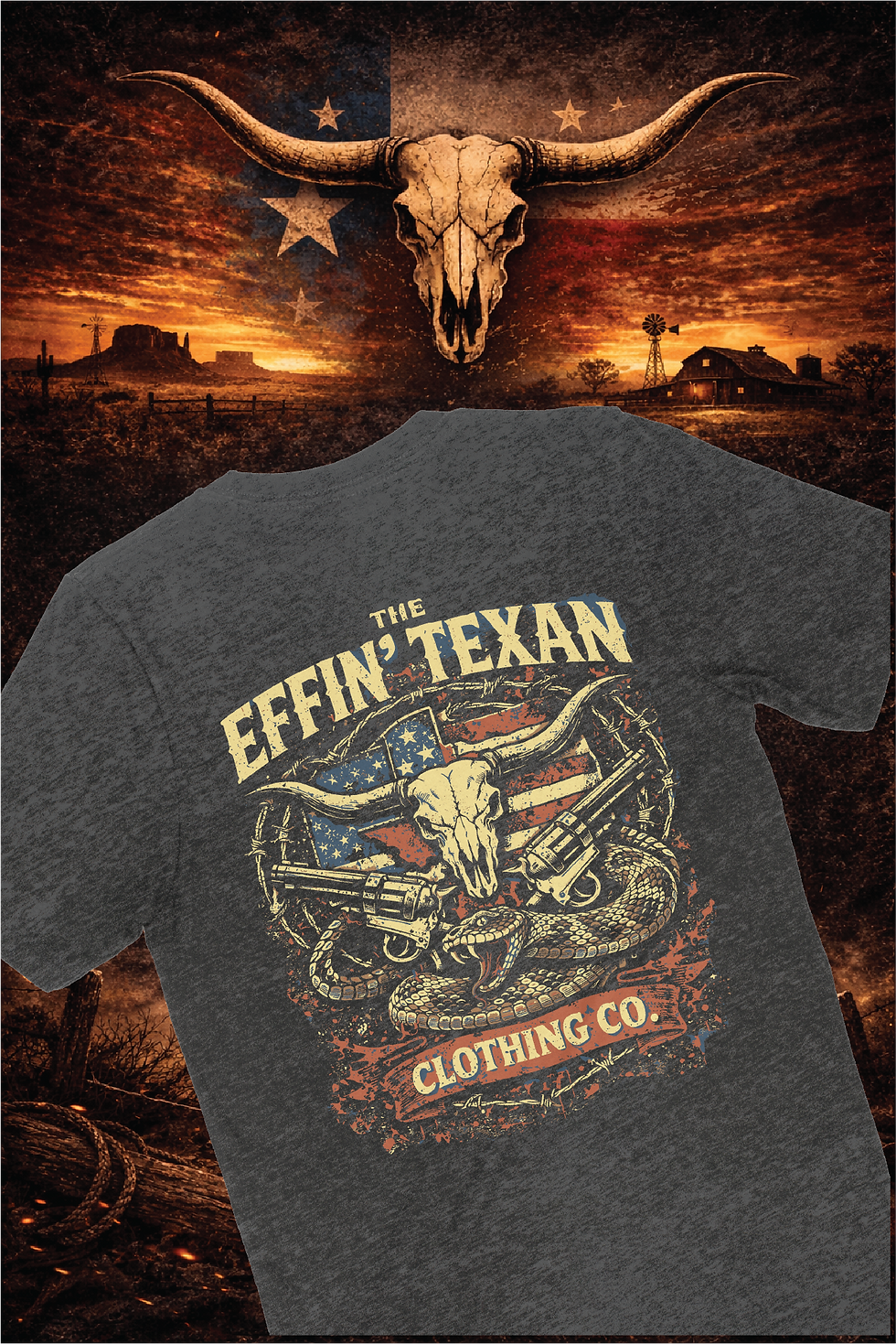 Thumbnail: Effin' Texan - Vintage Black Tee