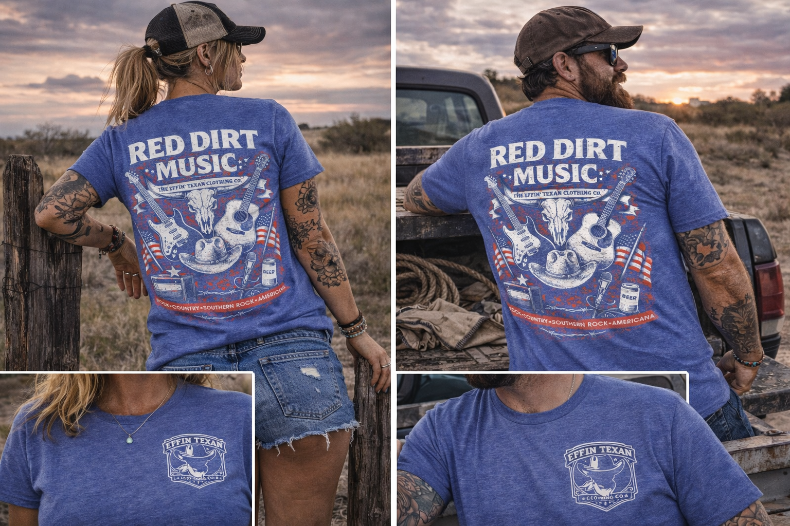 Red Dirt Music - Vintage Blue Tee