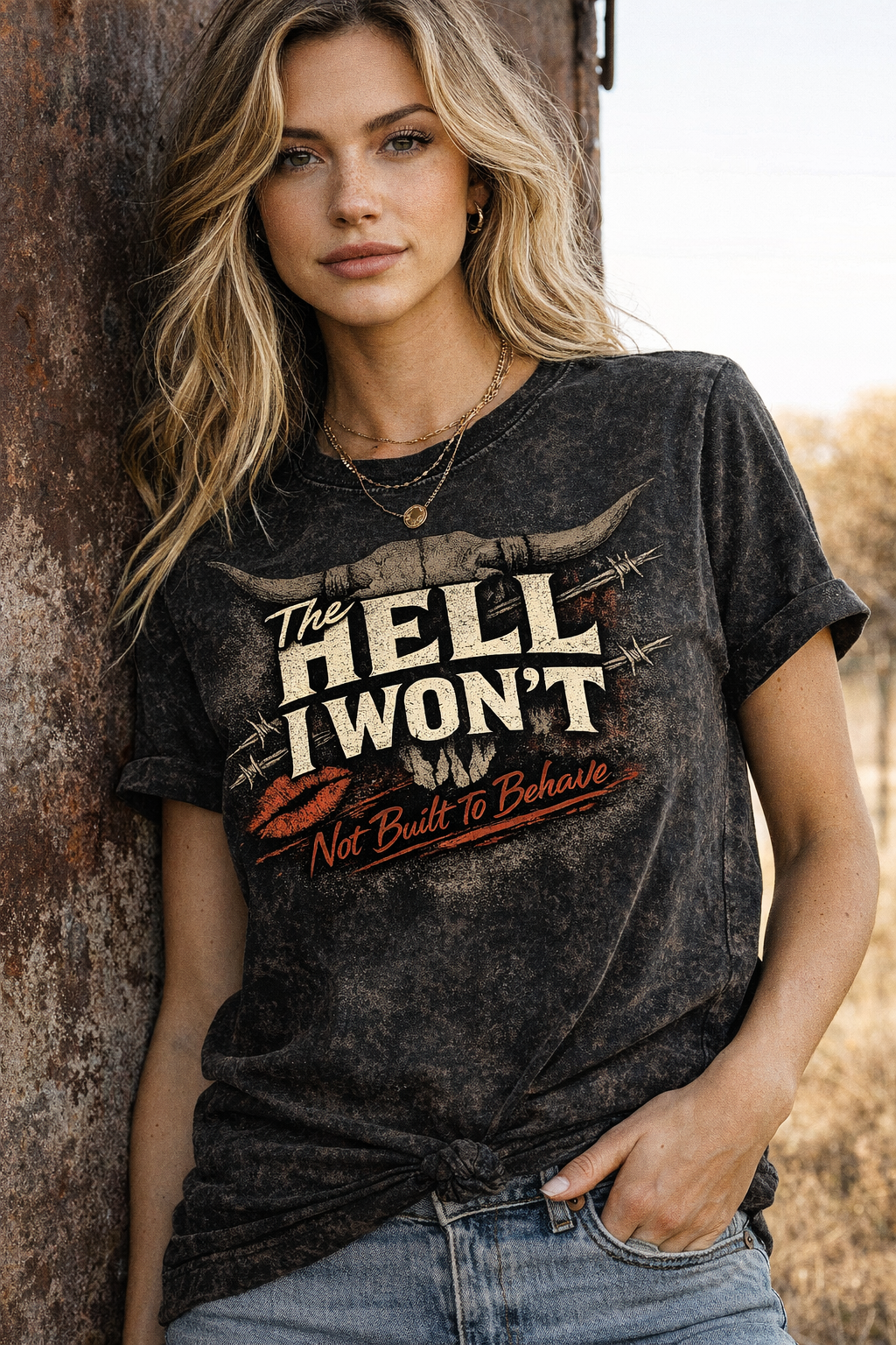The Hell I Wont- Vintage Black Tee