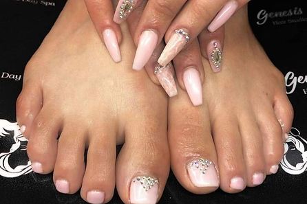 Gel mani & Regular Pedicure.