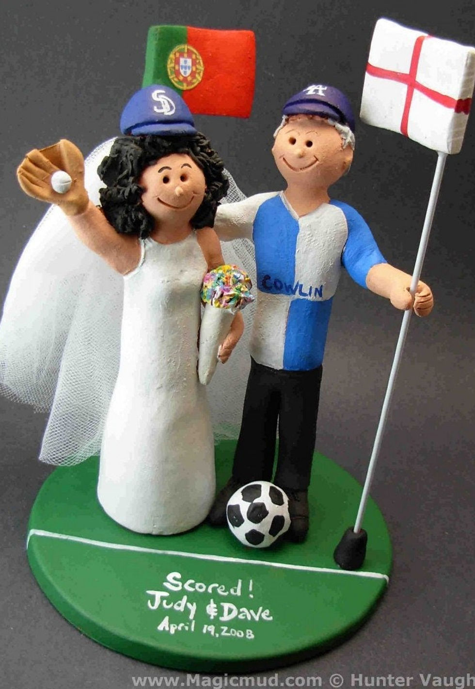 Thumbnail: Soccer Groom Wedding Cake Topper,  FIFA Soccer Wedding Cake