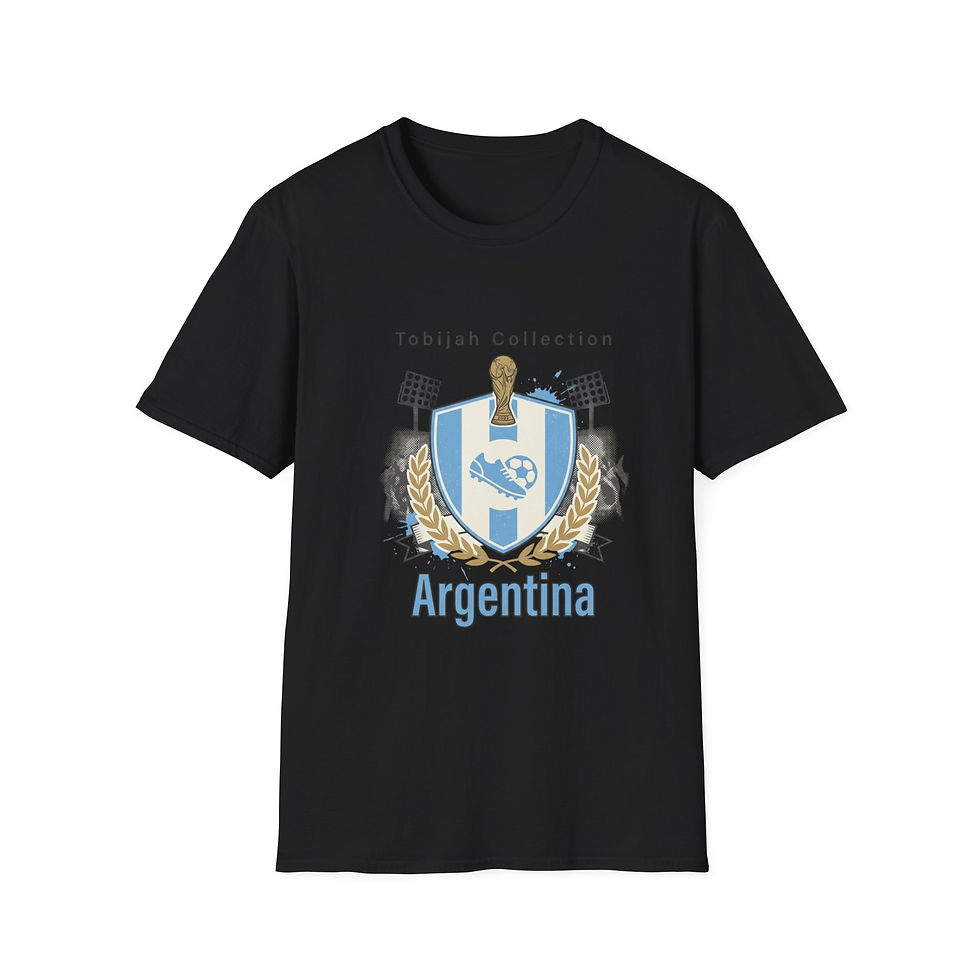 Thumbnail: Argentina Soccer Crest T-Shirt — Tobijah Collection World Cup Football Tee