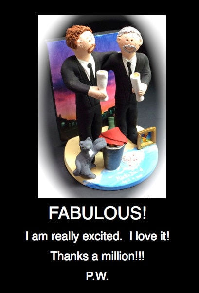 Thumbnail: Gay Wedding Cake Topper , New York Gay Wedding Cake Topper,