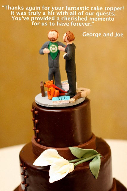 Thumbnail: Gay Wedding Cake Toppers custom made for LGBTQ+ Wedding