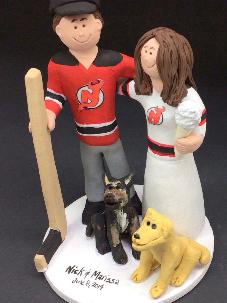 Thumbnail: Detroit Red Wings Hockey Wedding Cake Topper - NHL Hockey We