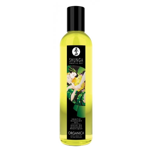 SHUNGA ORGANICA EROTIC MASSAGE OIL - EXOTIC GREEN TEA
