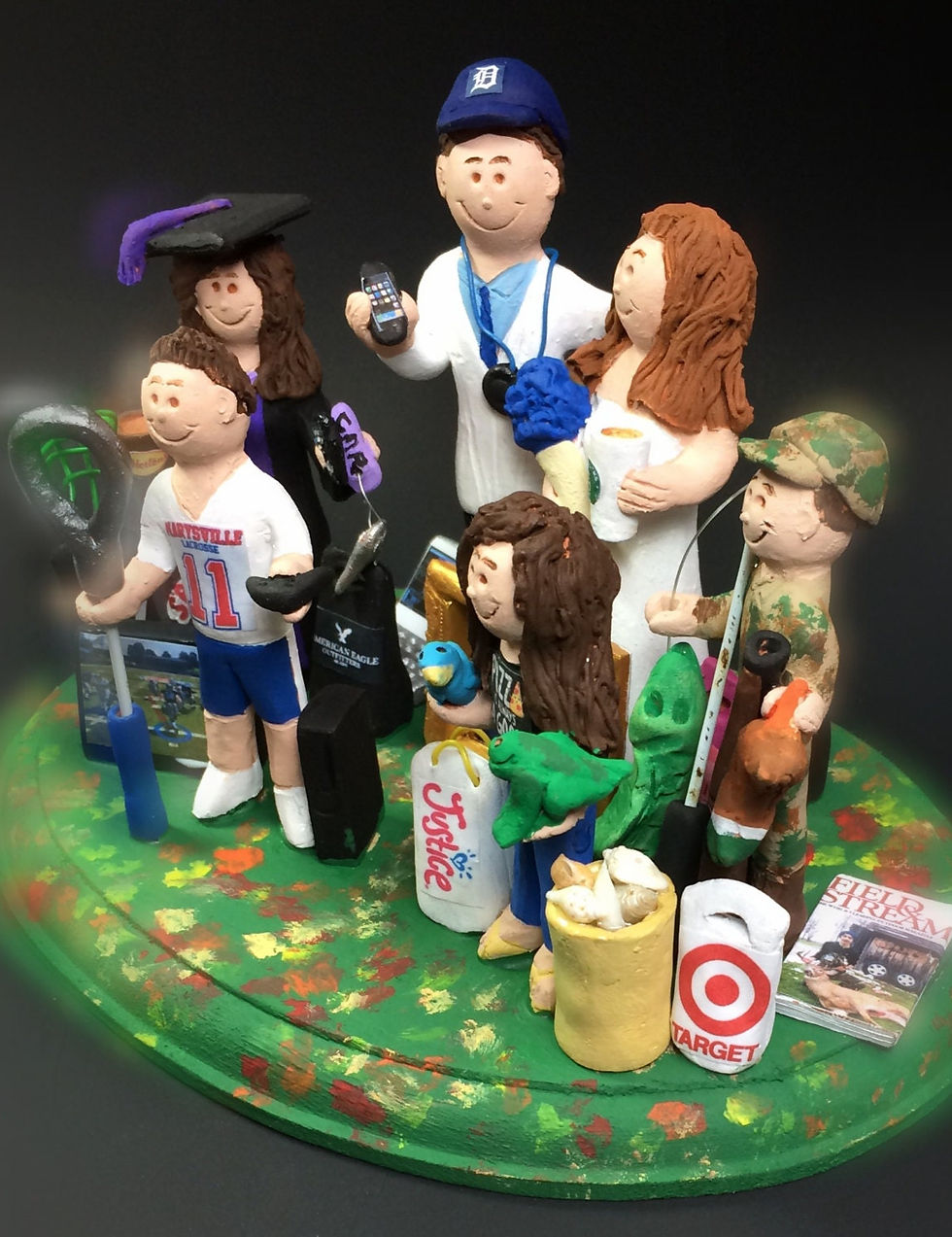 Thumbnail: Wedding Cake Topper with Our Children, Wedding CakeTopper wi