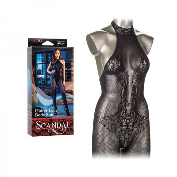 SCANDAL HALTER LACE BODY SUITE ONE SIZE