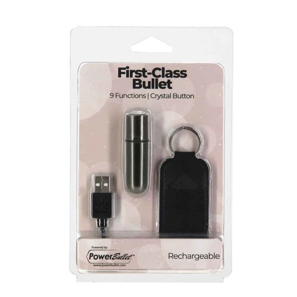 FIRST CLASS BULLET MINI RECHARGEABLE BULLET WITH CRYSTAL - 9 FUNCTION - GUN META