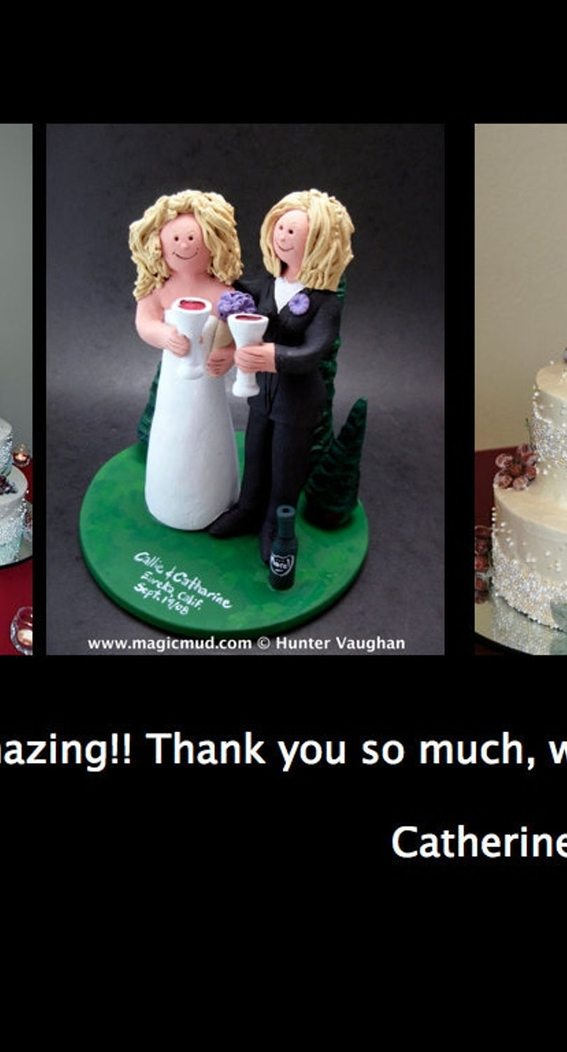 Thumbnail: Gay Women Golfer's Wedding Caketopper, Lesbian Wedding CakeT