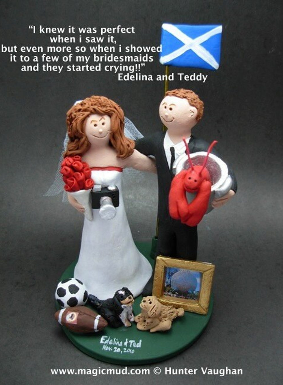 Thumbnail: Pittsburg Penguins Football Wedding Cake Topper, Pittsburg P