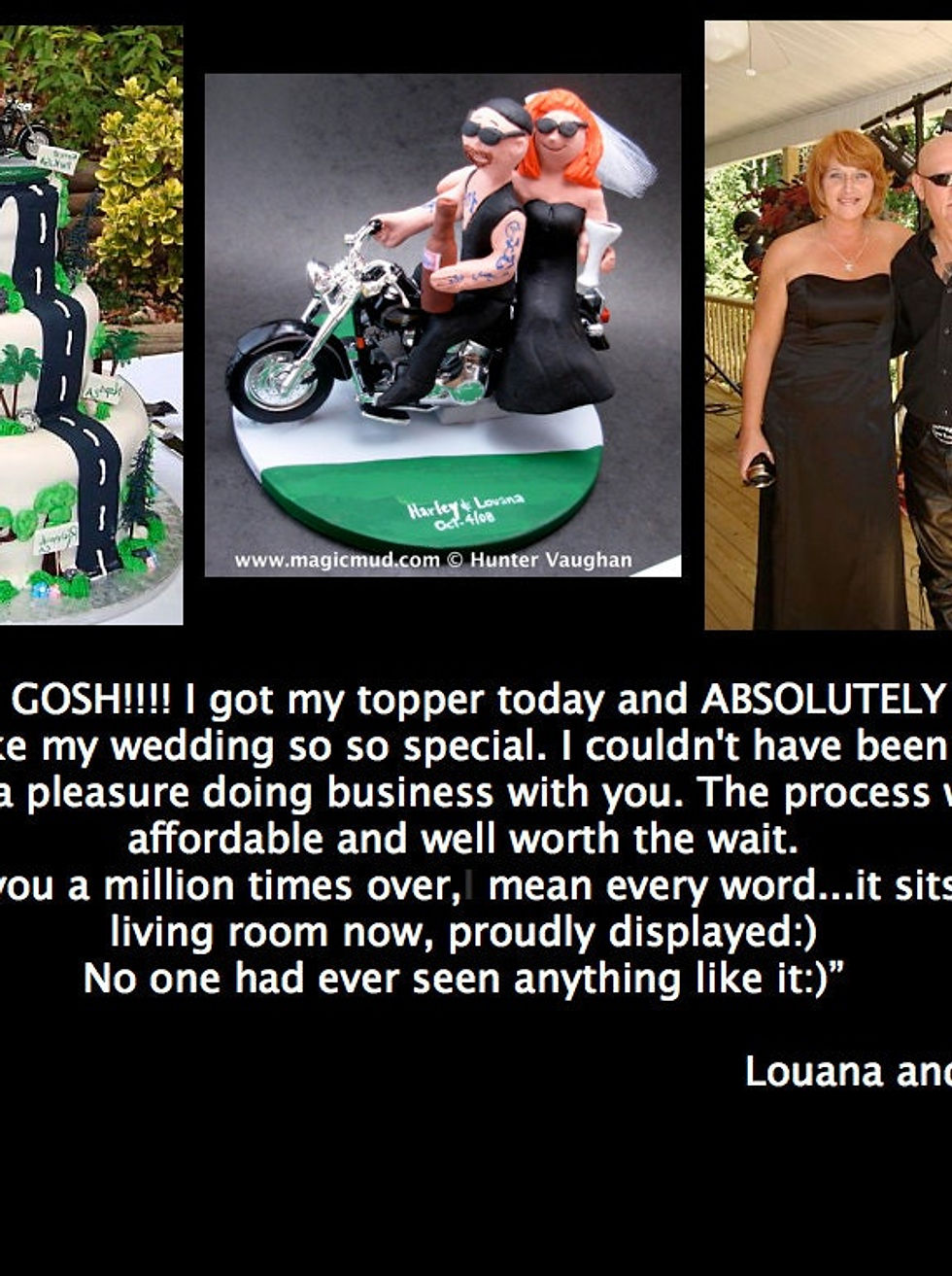 Thumbnail: Suzuki Groom Wedding Cake Topper,Yamaha Bride Off Road Motor
